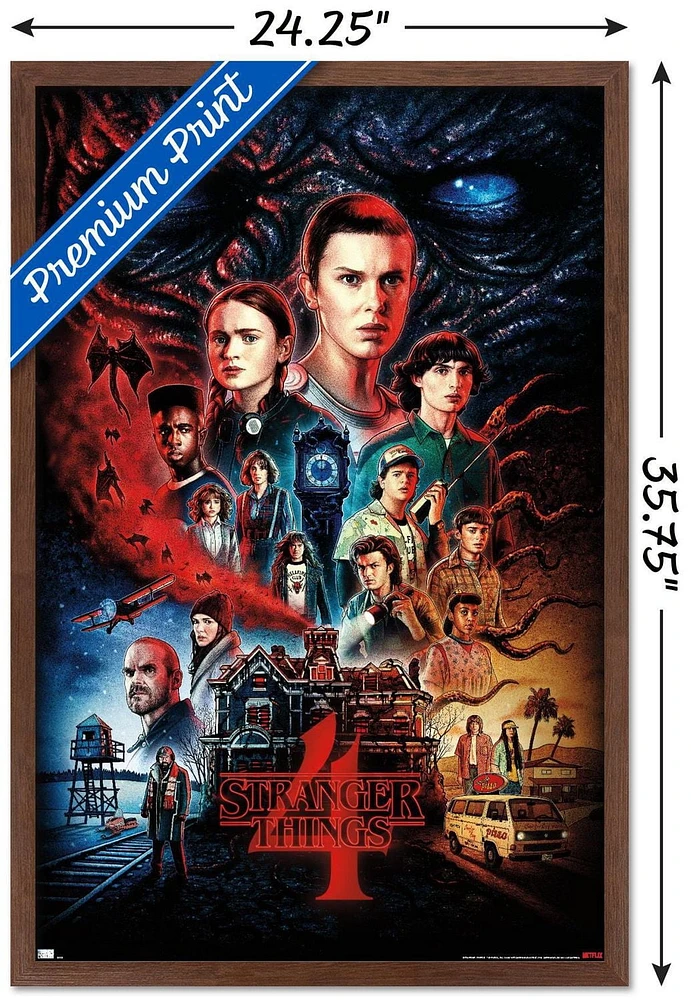 Netflix Stranger Things: Season 4 - One Sheet Wall Poster, 22.375" x 34" Framed