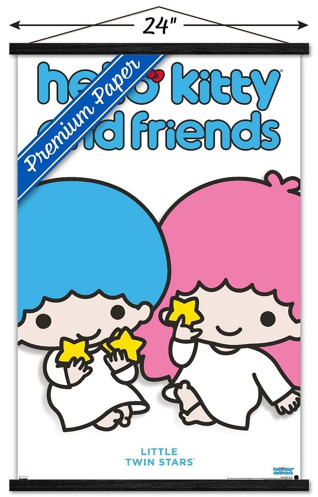 Hello Kitty and Friends: Hello - Little Twin Stars Feature Series Wall Poster with Pushpins, 22.375" x 34"