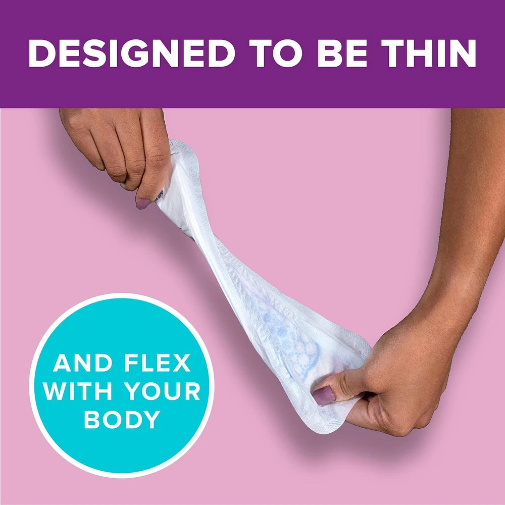 Serviettes d’incontinence ultraminces Poise pour femmes, degré d’absorption 5, absorption maximale, longueur longue, 60 unités 60 Serviettes