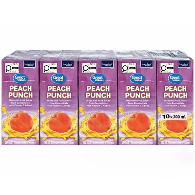 Punch aux pêches Great Value 10x200 ml