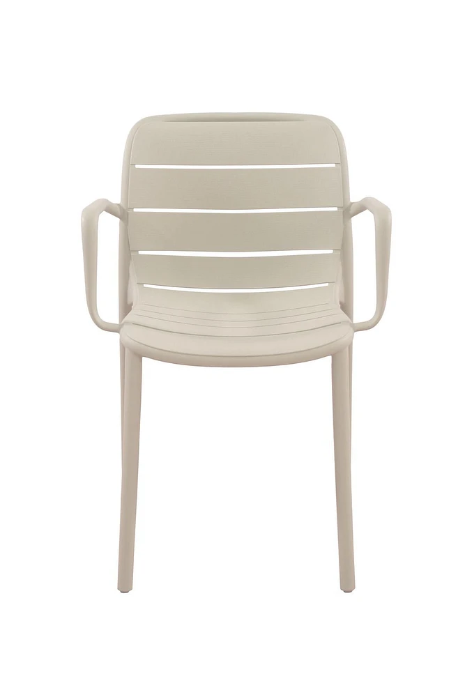Ensemble de 2 chaises empilables Patioflare en plastique recyclé de la collection GRS, Crème