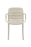 Ensemble de 2 chaises empilables Patioflare en plastique recyclé de la collection GRS, Crème