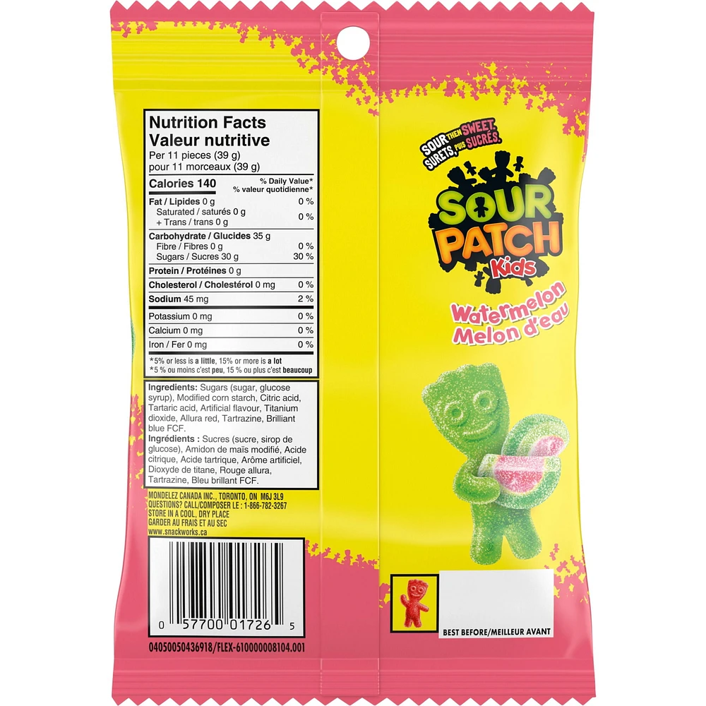 Sour Patch Kids Watermelon Candy, Sour Candy, Gummy Candy, 154 g
