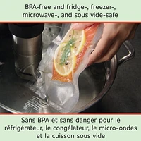 FoodSaver 11" x 16' Vacuum Seal Rolls for Custom Fit Airtight Food Storage and Sous Vide, 4 Pack