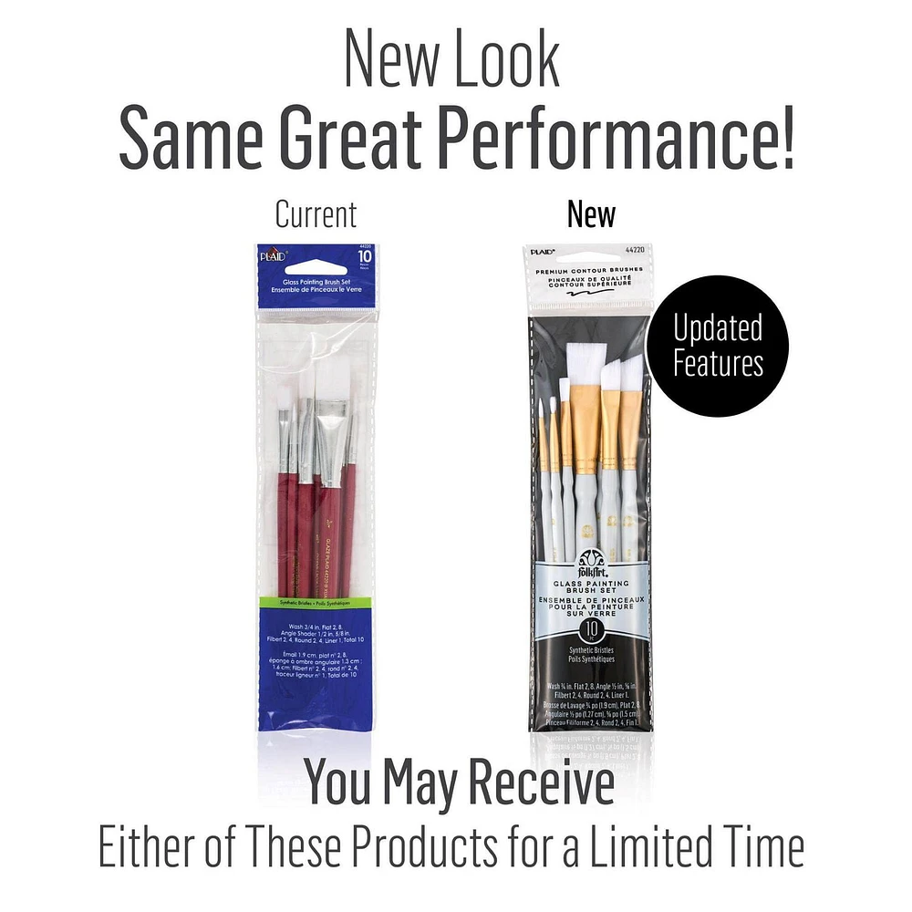 Plaid 10 Piece White Nylon Brush Set, 10 piece paint brush set