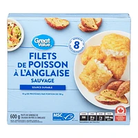 Great Value English Style Battered Fish Fillets, 600 g