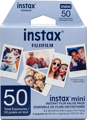 Fujifilm Instax Mini 5 pack instant film, Instax Mini Film 50 exposures