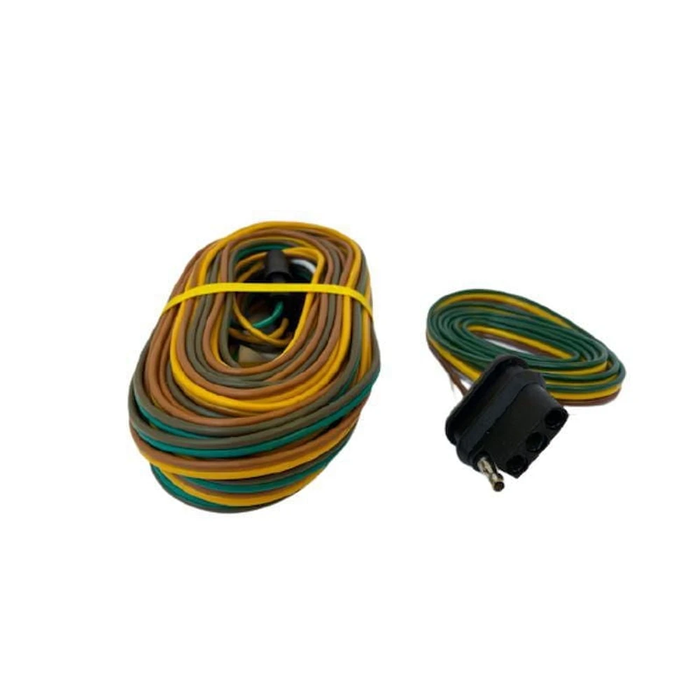 Kit de câblage de remorque avec connecteurs et clips, 4 voies, 25 pieds mâles, 4 pieds femelles, kit de câblage de remorque utilitaire pour lumières de remorque de bateau, fil de lumières de remorque