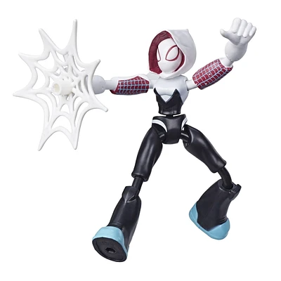 Marvel Spider-Man Bend and Flex  - Figurine flexible Ghost-Spider de 15 cm, incluant accessoire, pour enfants à partir de 6 ans