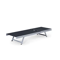 Chaise longue inclinable CorLiving Gallant résistante aux intempéries avec structure en métal et tissu en maille polyester
