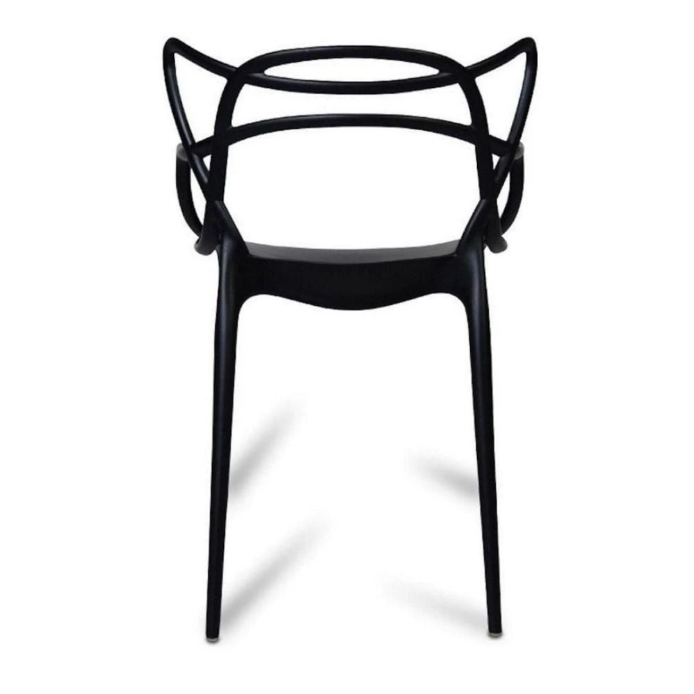 Chaise en plastique de style maître moderne du milieu du siècle, chaise d'intérieur et d'extérieur Chaise de patio Chaise de cuisine Hauteur d'assise de 18 pouces Chaise de restaurant Chaise empilable