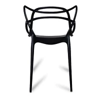 Chaise en plastique de style maître moderne du milieu du siècle, chaise d'intérieur et d'extérieur Chaise de patio Chaise de cuisine Hauteur d'assise de 18 pouces Chaise de restaurant Chaise empilable