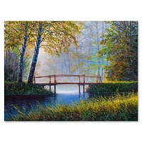Designart La lumière du soleil du matin et la forêt printanière de l'éveil Art mural sur toile