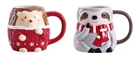 Holiday Time Hedgehog & Sloth Mug, 2-Piece
