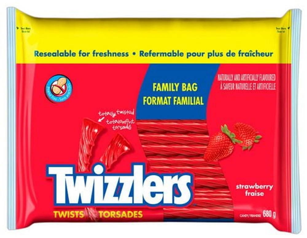 TWIZZLERS Strawberry Twists Candy, 680g