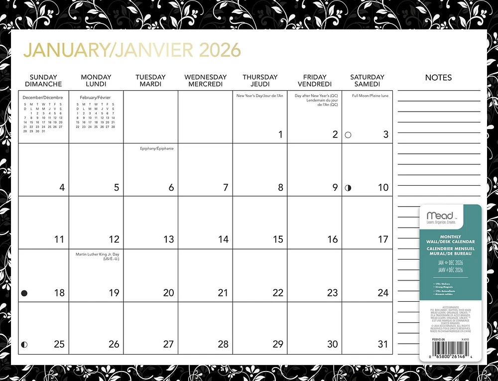 Mead® Family Planning Calendar 2026