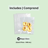 Sacs sous vide FoodSaver, sacs prédécoupés d'une pinte (946 ml)