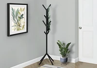 Monarch Specialties Coat Rack, Hall Tree, Free Standing, 8 Hooks, Entryway, 70"h, Bedroom, Metal, Black, Contemporary, Modern