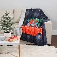 Couverture de noel, voiture 50po x 60po