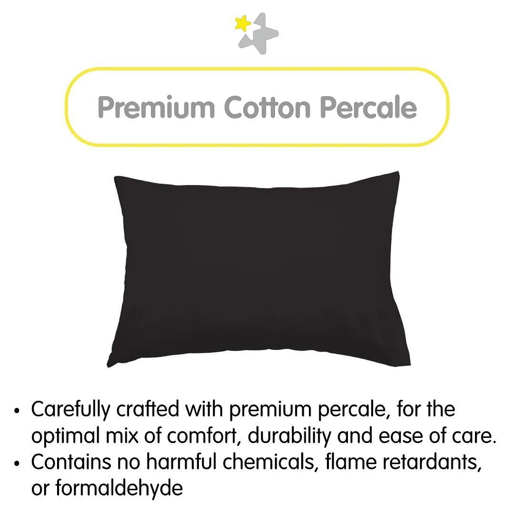BreathableBaby Taie d'oreiller en percale de coton, pour oreiller pour tout-petit de 13" x 18"/33 x 46 cm (paquet de 2)