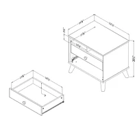 Meubles South Shore, collection Yodi, Table de chevet 2 tiroirs