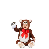 Costume d'ours en peluche pour enfant avec pot de miel