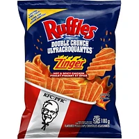 Ruffles Double Crunch KFC Zinger Hot & Spicy Chicken Flavoured Potato Chips, 180 g.