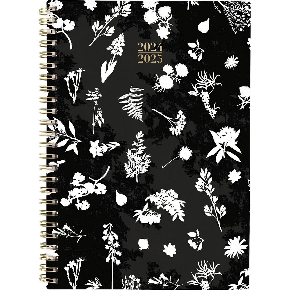 Cambridge 12M Smp Floral Noir et Blanc Agenda '25 Agenda