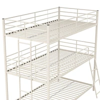 DHP Everleigh Triple Metal Bunk Bed, Twin/Twin/Full, Off White