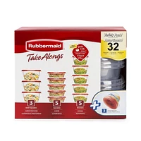 Rubbermaid TakeAlongs Food Storage Containers, 32-Piece Set, Racer Red