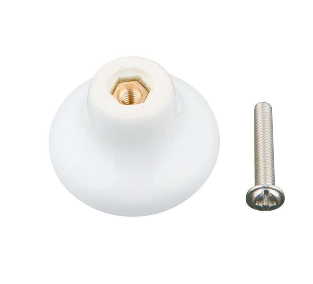 Era Céramique Paquet de 2 Bouton Blanc 1.18 x 1.18 x 1.14 po.