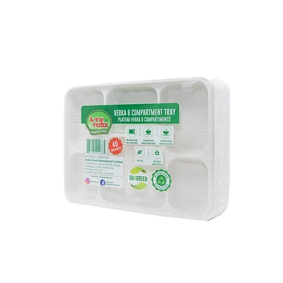 Verka Green Line 6 Compartment Tray_en, 40 pieces