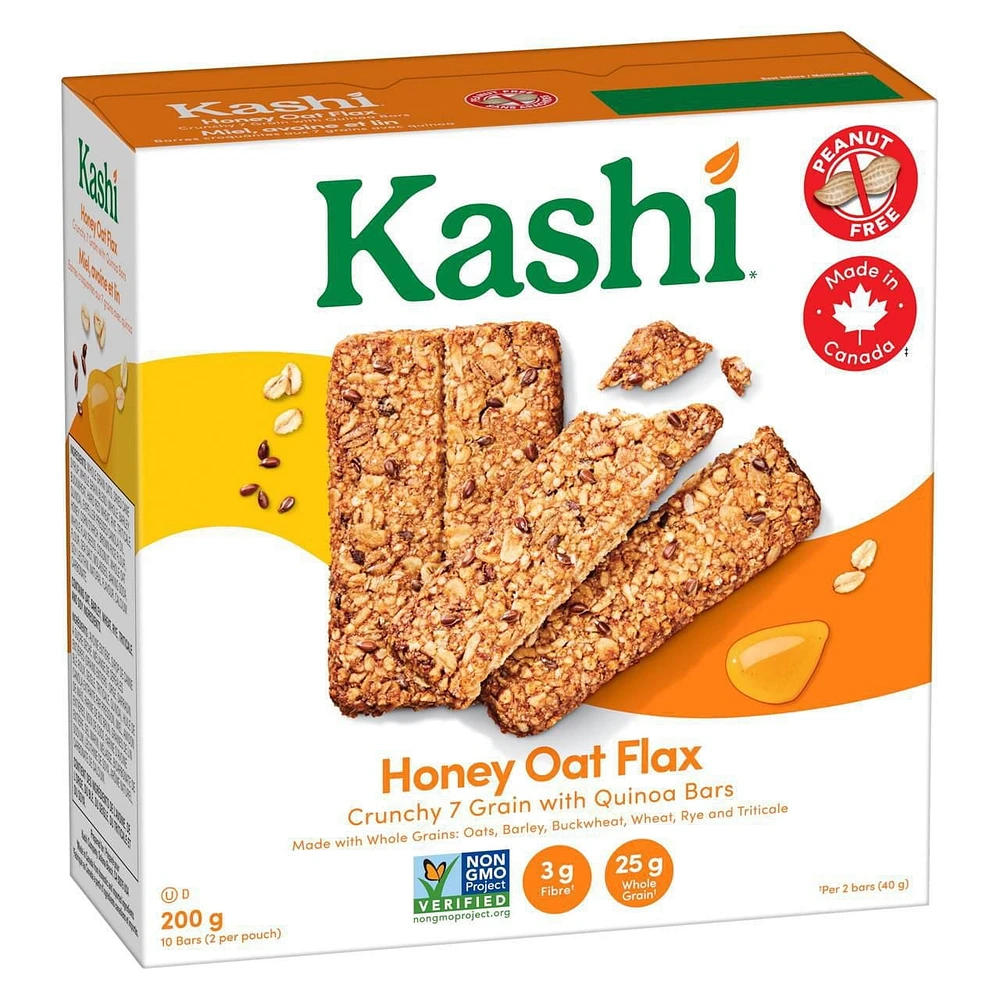 Barres de sept céréales quinoa miel avoine et lin Kashi de Kellogg's, 200g 10 barres 200 g, 10 barres