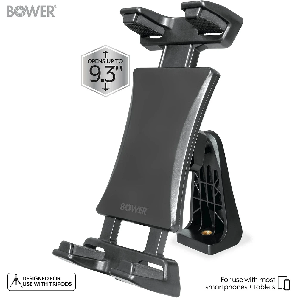 Bower Tripod Mount Holder with 45-Degree Tilt Made for Phones and Tablets - Relaunch WSC-TTM