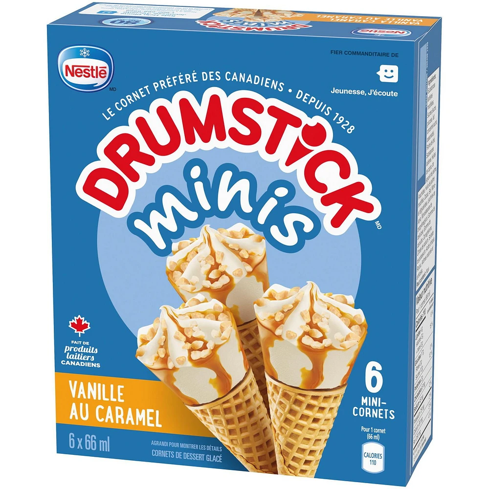 NESTLÉ® DRUMSTICK® Minis Vanilla Caramel Cones 6 x 66 ml