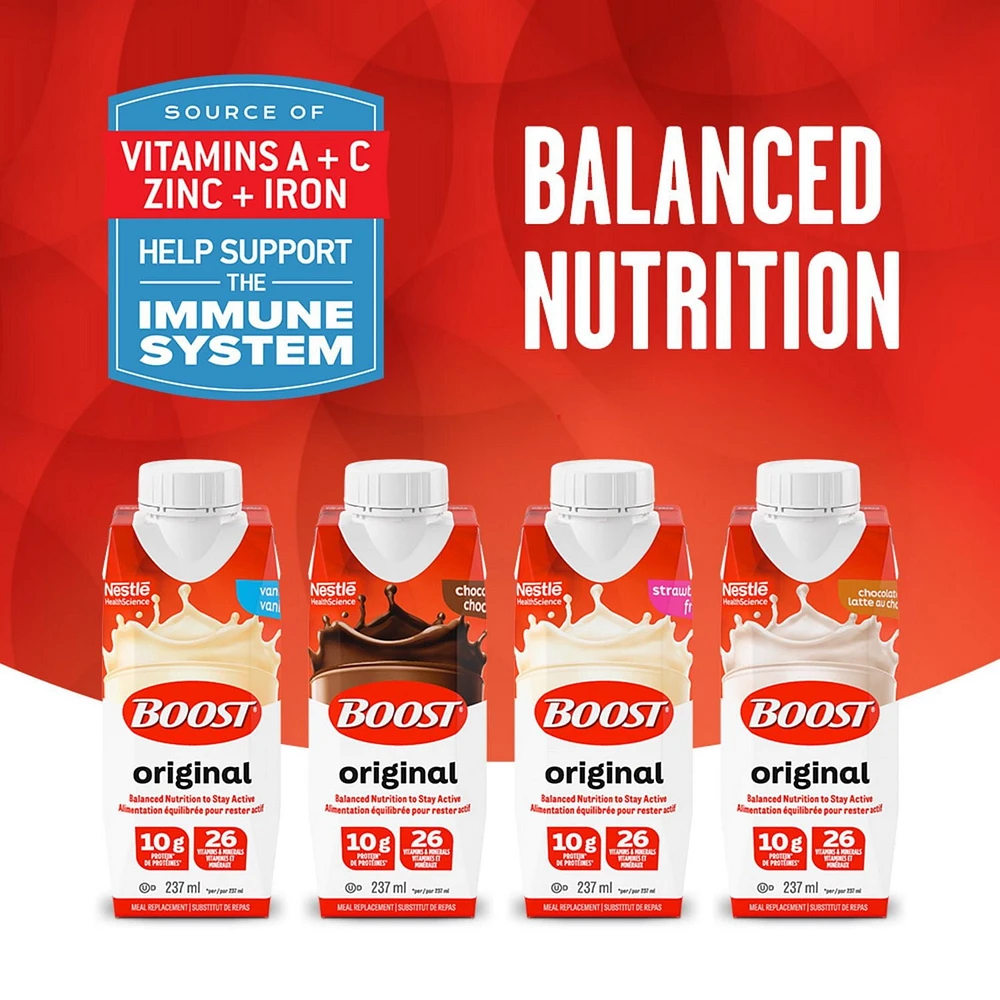 BOOST Original Meal Replacement Drink – Chocolate, 6 x 237 ml, 6 x 237 ML