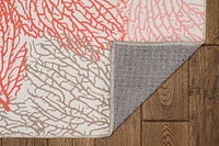 Tapis lavable Haylee 5 pi x 7 pi ivoire et corail