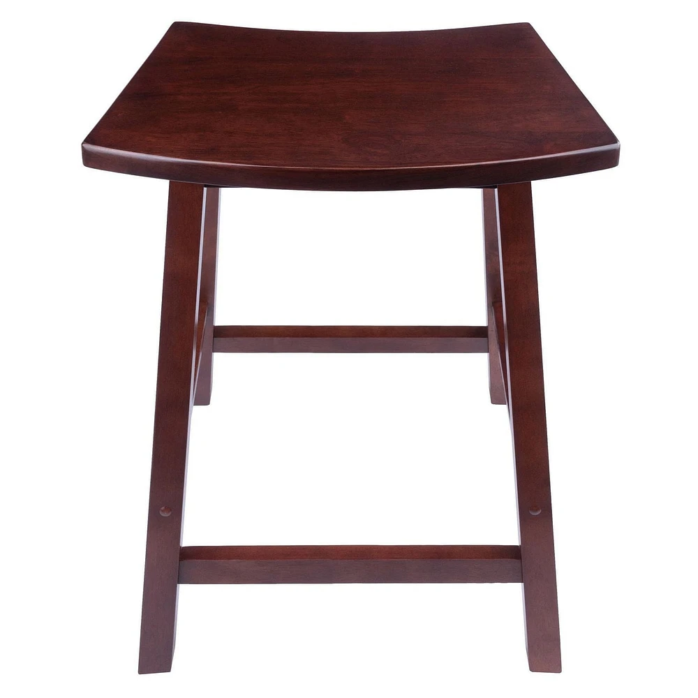 Tabouret de comptoir Katashi 24 po en forme d'éventail fini noyer