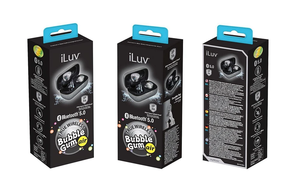 iLuv Bubble Gum Air True Wireless Bluetooth 5.0 In-Ear Earbuds with Charging Case