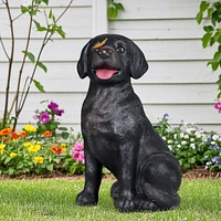 Black Dog with Butterfly Statue, 34cm Height Black Dog with Butterfly