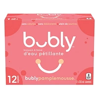 bubly grapefruit Sparkling Water Beverage, 355mL Cans, 12 Pack, 12x355mL