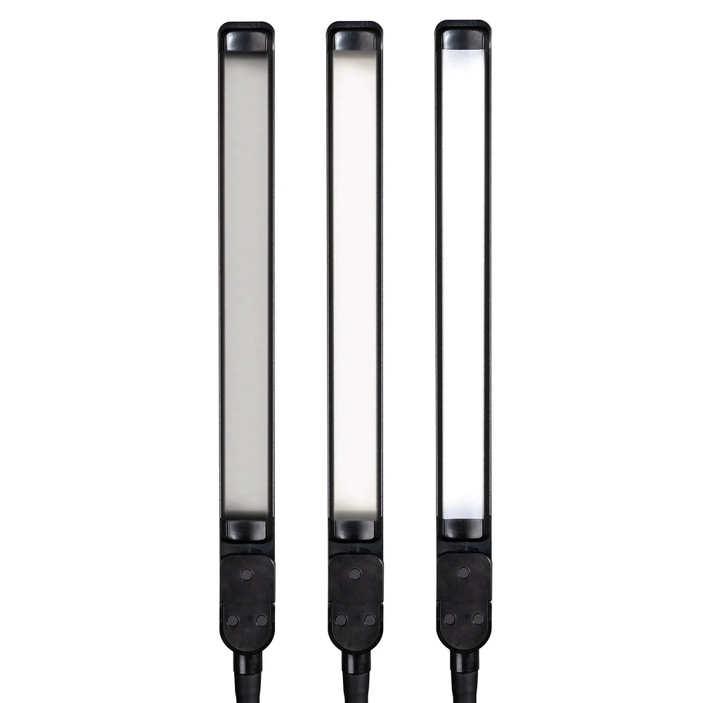 OttLite Swivel LED Desk Lamp with USB Charging and Stand, Black, LED Desk Lamp