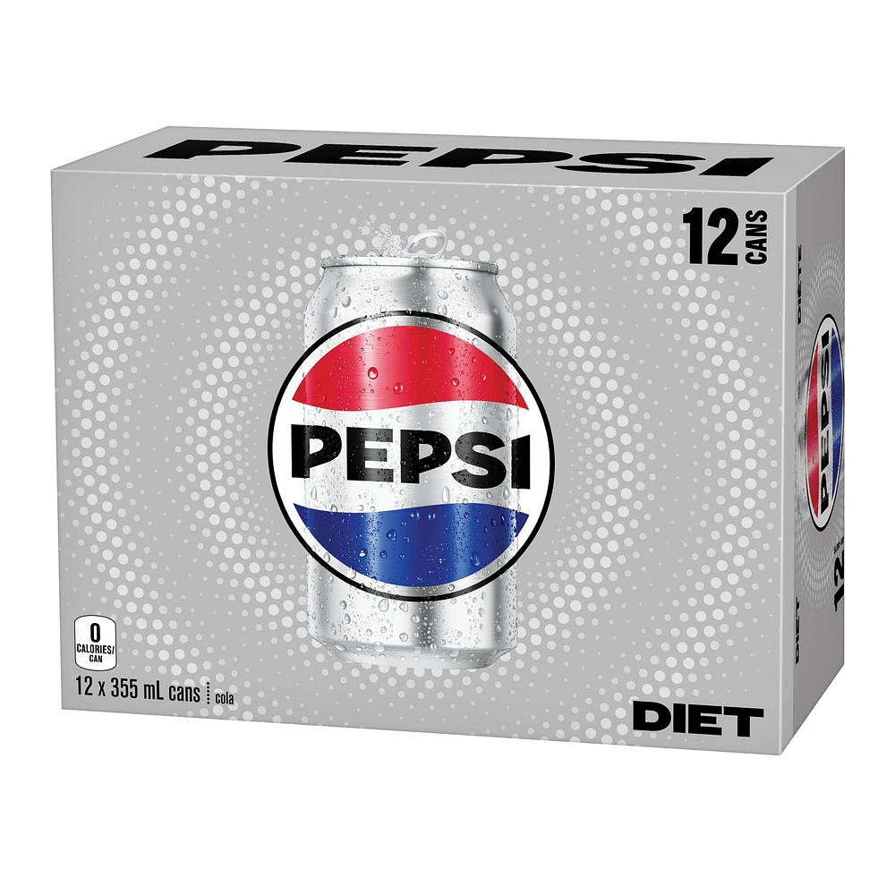 Diet Pepsi Cola, 355mL, 12 Pack, 12x355mL