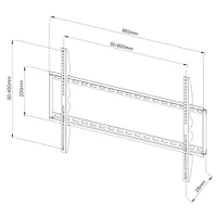 Techly 42" to 80" Slim Fixed LCD/LED TV Wall Mount - VESA up to 800x400 mm - Holds up to 60 kg - Black
