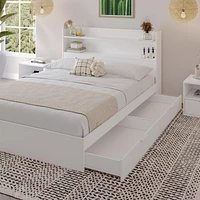 Nexera Hunter Platform Bed With Headboard And 2 Nightstands