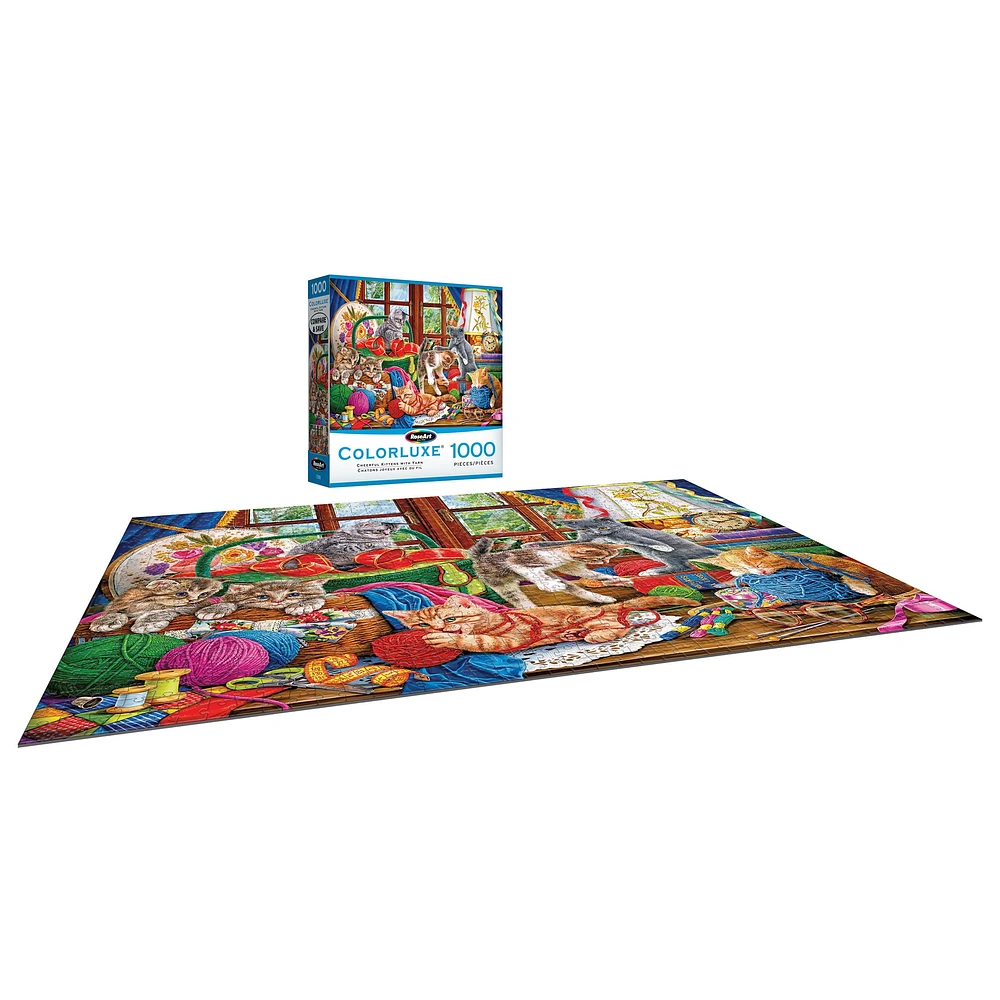 RoseArt - Colorluxe 1000 pièces – Chatons joyeux avec fil – Puzzle emboîtable pour adulte