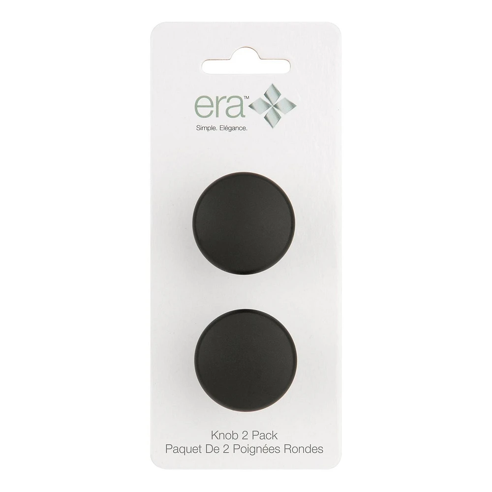 Era Simple Paquet de 2 Bouton Noir Mat 1 x 1 x 1 po.