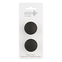 Era Simple Paquet de 2 Bouton Noir Mat 1 x 1 x 1 po.
