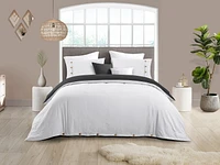 Ensemble de housse de couette réversible en tissu froissé naturel ultra doux