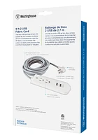 Westinghouse 9Ft Fabric 2-Out + 2 USB Strip